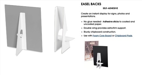 Uline self adhesive easel - adhesive,